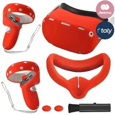 Gamax Oculus Quest 2 Silicone Protective Case Set - Red